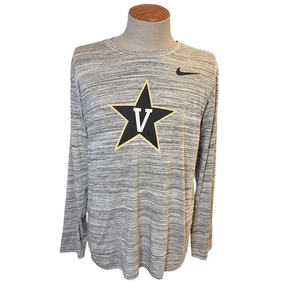 Vanderbilt Nike Heathered Black Commodores Legend Velocity Travel Performance T-